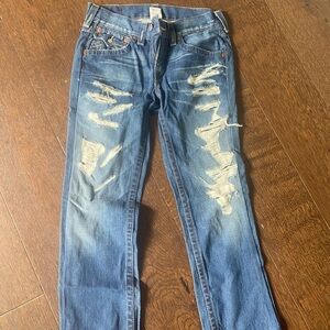 True religion sz 30 Distressed Blue Jeans stylish vintage amazing quality